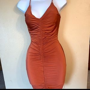 Raunched Terra Cotta colored clubbing dress